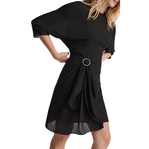 The Kooples Women Draped Dress Black Size 0